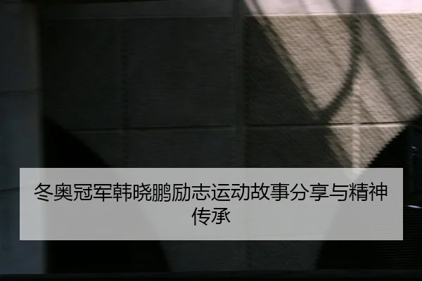 冬奥冠军韩晓鹏励志运动故事分享与精神传承